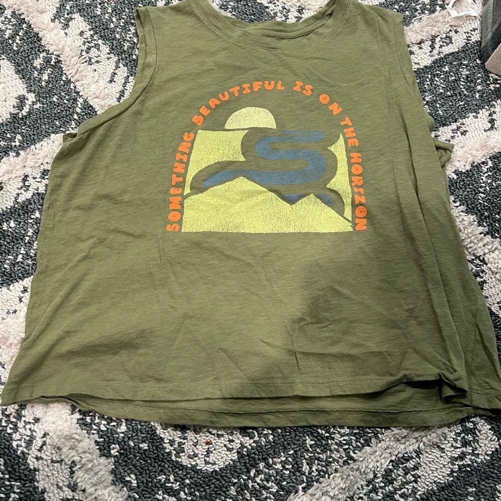 Green Graphic Tank Top